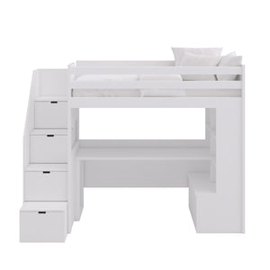 Cama Loft XL com Secretária, Estante e Escadas de Arrumação – Muba Design – imagem 3