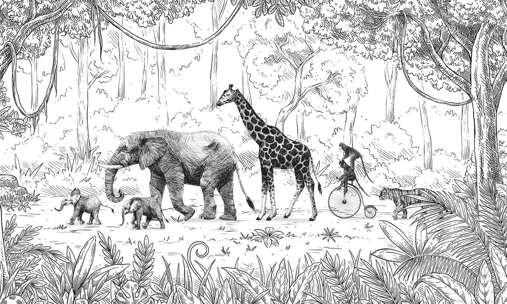 Mural Animal Parade | Kikki Belle – BW