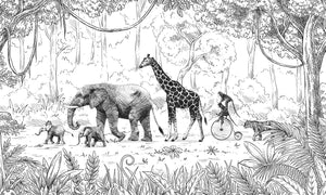 Mural Animal Parade | Kikki Belle – BW