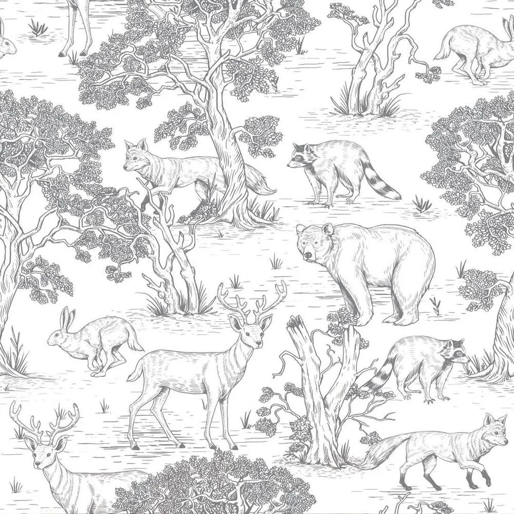 Papel de Parede Animais - Branco – Dekornik