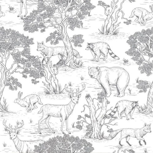 Papel de Parede Animais - Branco – Dekornik