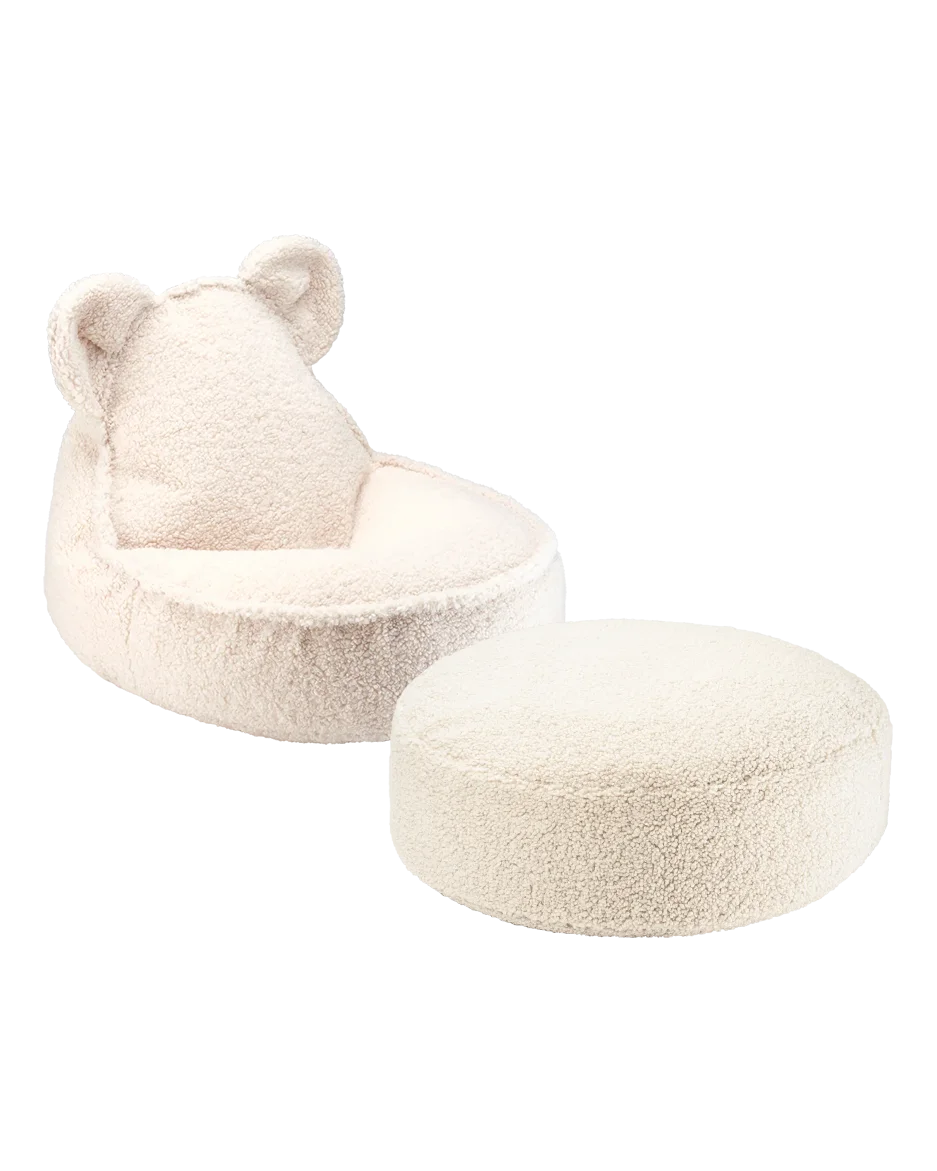Conjunto Bear Beanbag + Ottoman Cream White - imagem principal