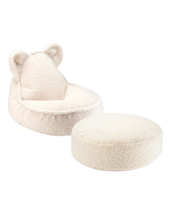Conjunto Bear Beanbag + Ottoman Cream White - imagem principal
