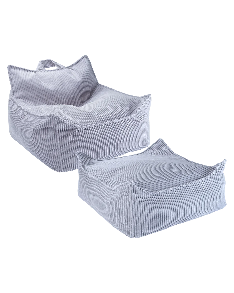 Conjunto Cadeira Beanbag + Ottoman Blueberry Blue - imagem principal