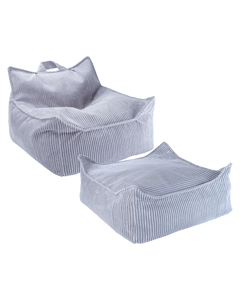 Conjunto Cadeira Beanbag + Ottoman Blueberry Blue - imagem principal