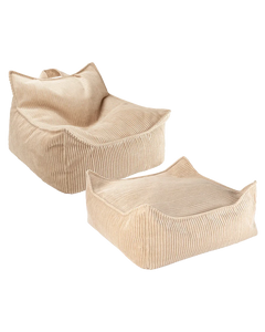 Conjunto Cadeira Beanbag e Ottoman Wigiwama Brown Sugar