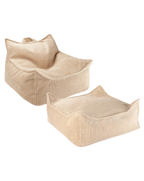 Conjunto Cadeira Beanbag e Ottoman Wigiwama Brown Sugar