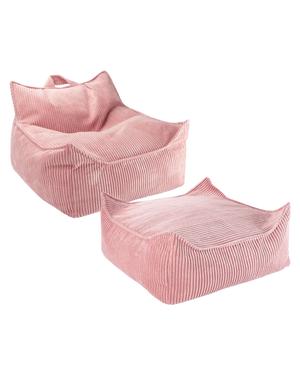 Conjunto Cadeira Beanbag + Ottoman Pink Mousse - imagem principal