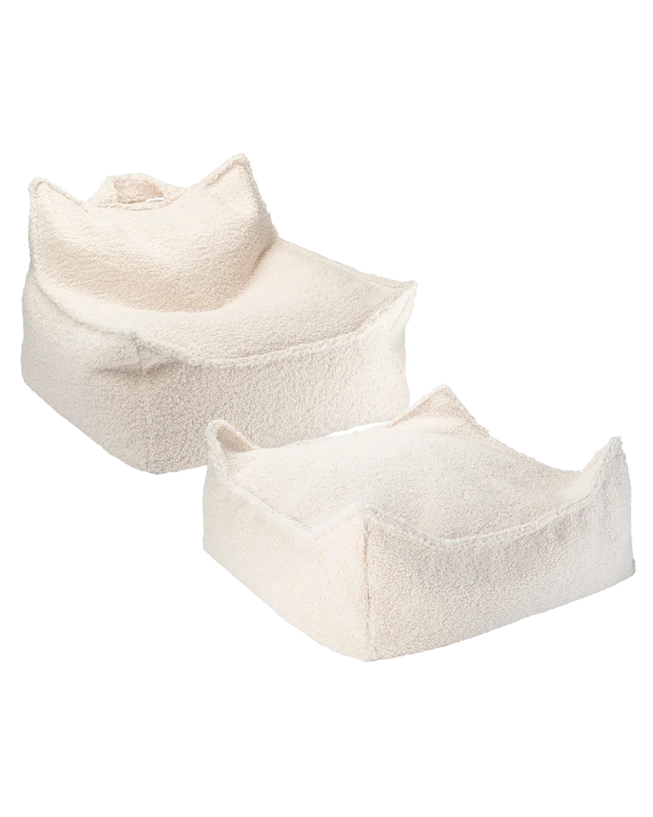 Conjunto Cadeira Beanbag + Ottoman Cream White - imagem principal