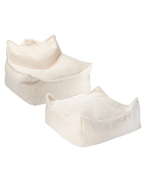 Conjunto Cadeira Beanbag + Ottoman Cream White - imagem principal