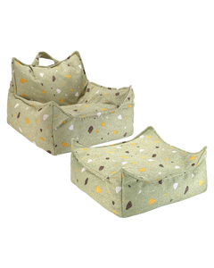 Conjunto Beanbag + Ottoman Terrazzo Moss - imagem principal