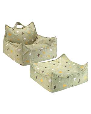 Conjunto Beanbag + Ottoman Terrazzo Moss - imagem principal