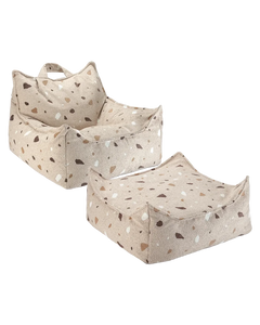 Conjunto Beanbag + Ottoman Terrazzo Sand - imagem principal