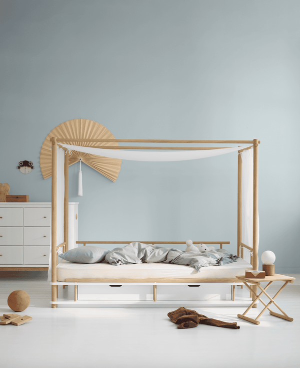 Cama de Dossel infantil Camp Branco/Madeira - 90x180 cm – Oliver Furniture – imagem 3