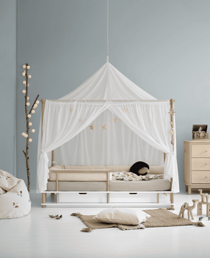 Cama de Dossel infantil Camp Branco/Madeira - 90x180 cm – Oliver Furniture – imagem 4