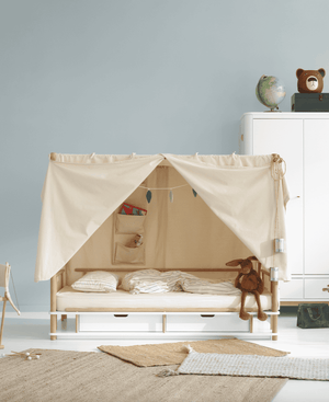 Cama de Dossel infantil Camp Branco/Madeira - 90x180 cm – Oliver Furniture – imagem 6