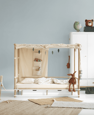Cama de Dossel infantil Camp Branco/Madeira - 90x180 cm – Oliver Furniture – imagem 7