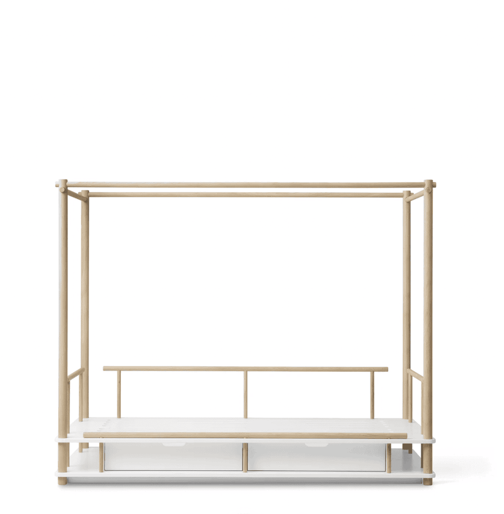 Cama de Dossel infantil Camp Branco/Madeira - 90x180 cm – Oliver Furniture