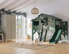 Cama Tree House single com escorrega – Mathy By Bols