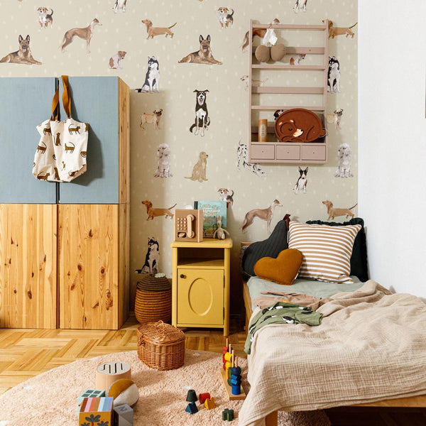Papel de Parede Dogs are The Best Beige with Dots – Dekornik – imagem 3