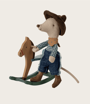 Rato cowboy no cavalo de baloiço – Maileg