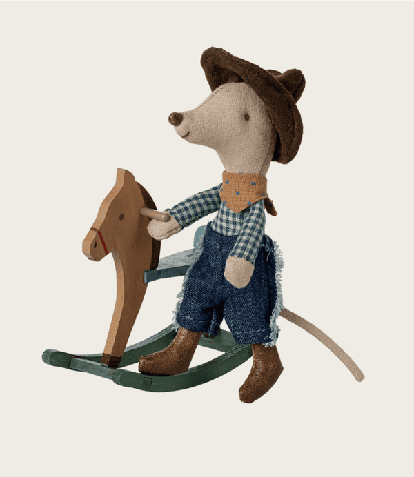 Rato cowboy no cavalo de baloiço – Maileg