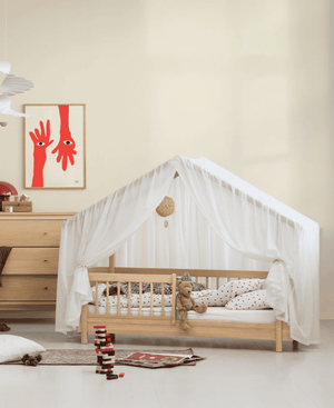Cama Wood Mini+ em forma de casa em carvalho – Oliver Furniture