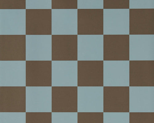 Papel de parede Harlequin Blenets Check na cor Atlantic/Chocolate