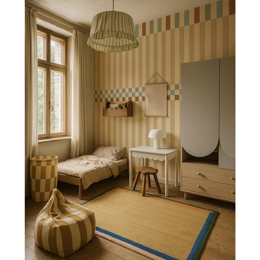 Papel de Parede Stripes nostalgia vintage colours – Dekornik – imagem 1