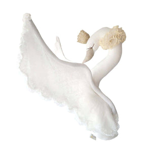 Cisne de linho com laço bege – Love Me Decoration