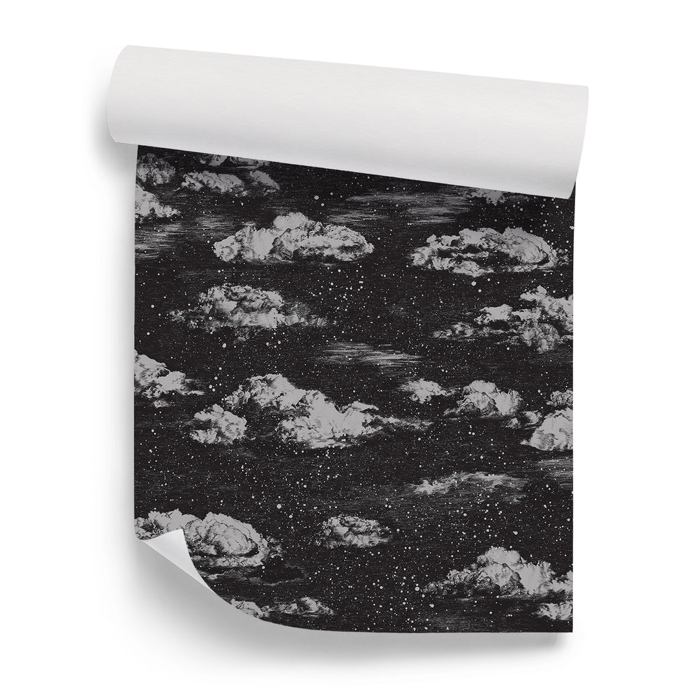 Papel de Parede Clouds — Preto Sian Zeng — detalhe do padrão