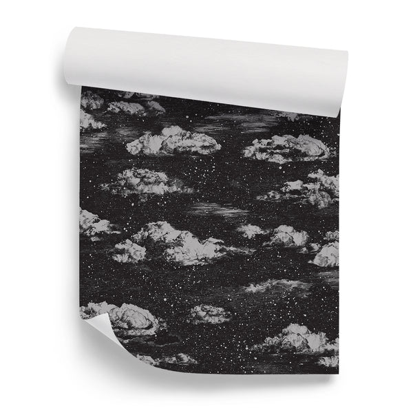 Papel de Parede Clouds — Preto Sian Zeng — detalhe do padrão