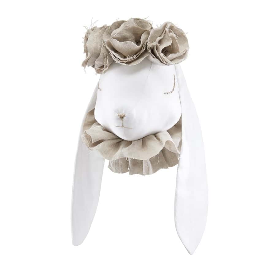 Coelha de Linho com Flores Bege – Love Me Decoration