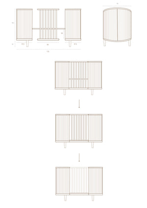 Berço Kai 70x120 - evolutivo — Smoked Oak — detalhe 7