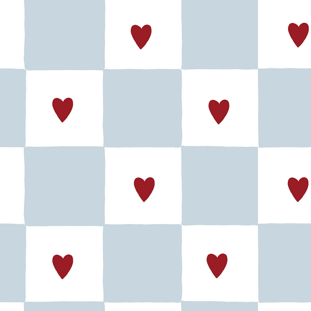 Papel de Parede French hearts check – Dekornik – imagem 1