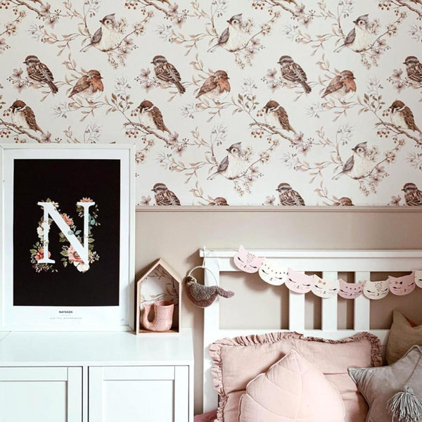 Papel de Parede Birds White-Gray – Dekornik – imagem 5
