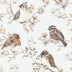 Papel de Parede Birds White-Gray – Dekornik – imagem 1