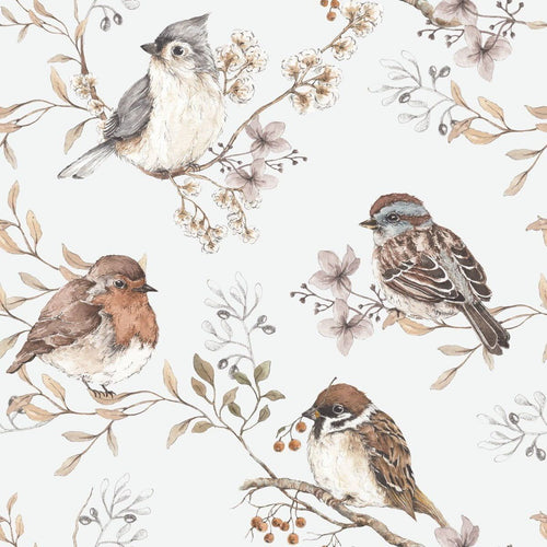 Papel de Parede Birds White-Gray – Dekornik – imagem 1