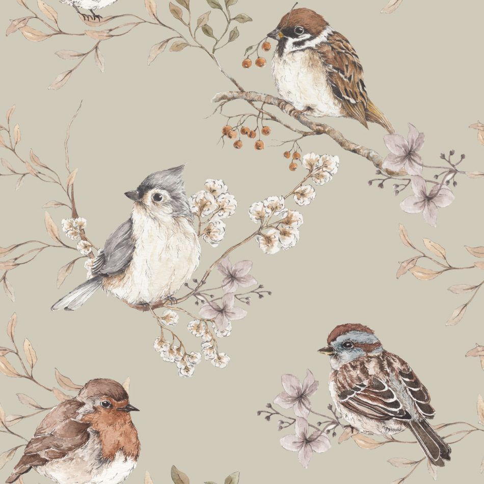Papel de Parede Birds Green – Dekornik – imagem 1