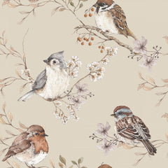 Papel de Parede Birds Beige – Dekornik – imagem 1