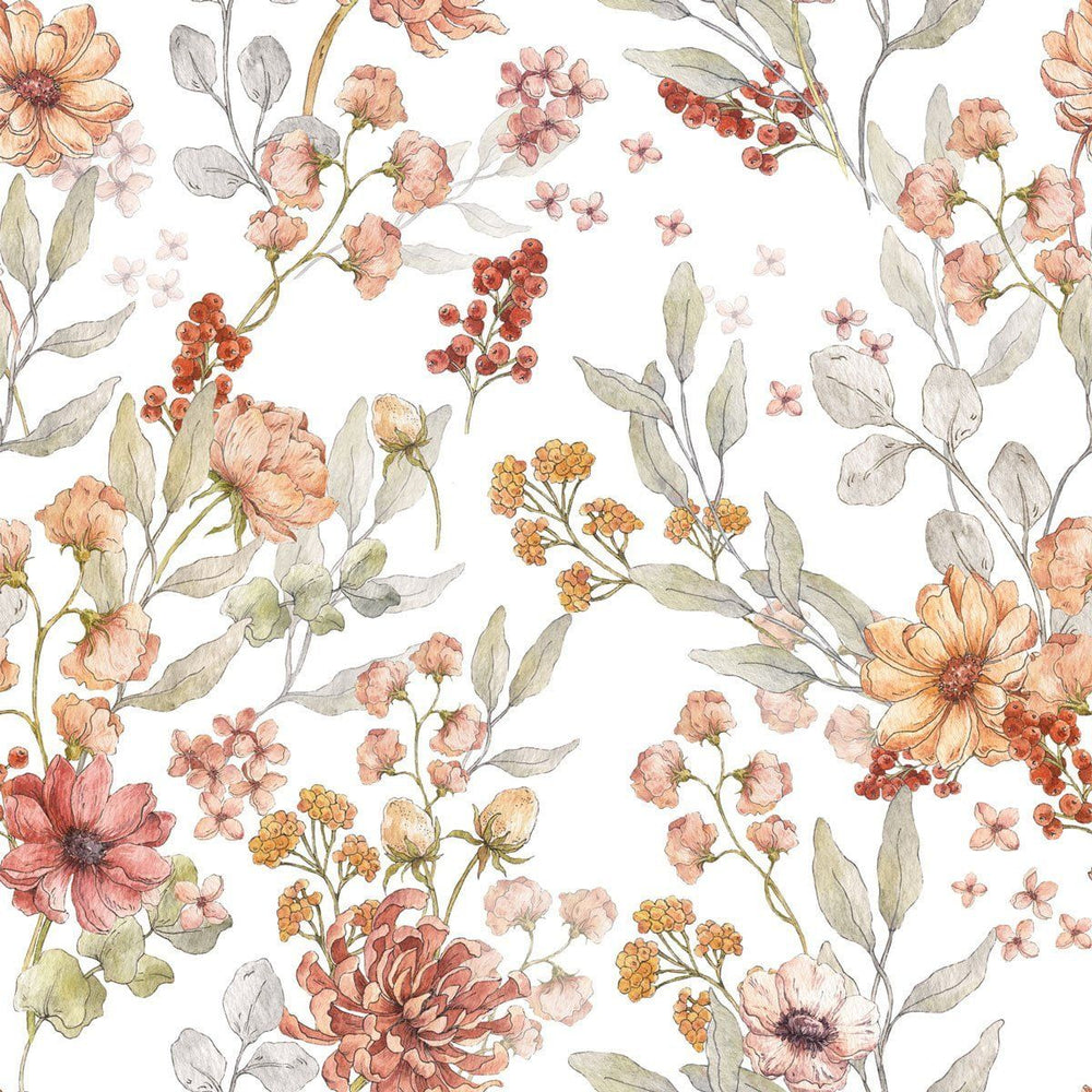 Papel de Parede Autumn Meadow White – Dekornik – imagem 1