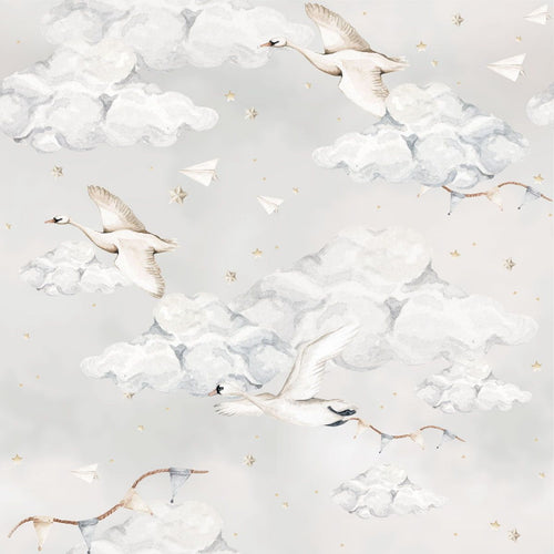 Papel de Parede Magic Swans Blue – Dekornik – imagem 1