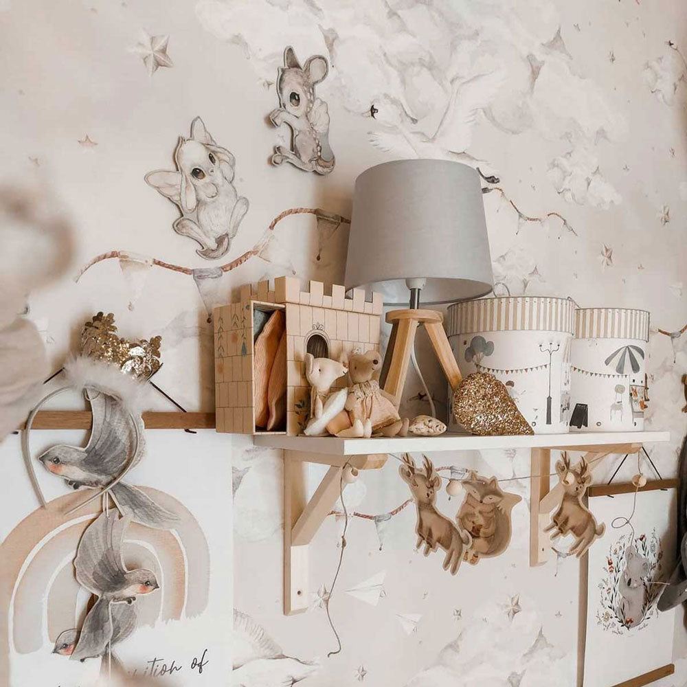 Papel de Parede Magic Swans Beige – Dekornik – imagem 1