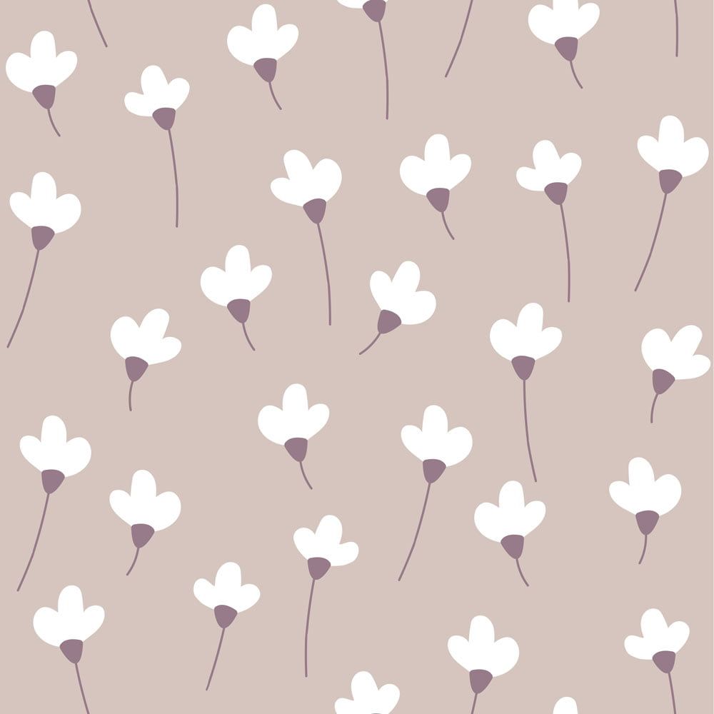 Papel de Parede Simple Daisies on powder pink – Dekornik – imagem 1