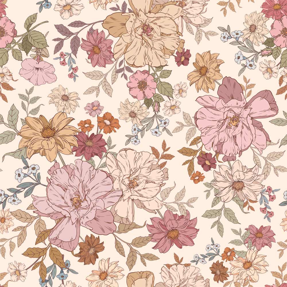 Papel de Parede Rainbow Flowers – Dekornik – imagem 1