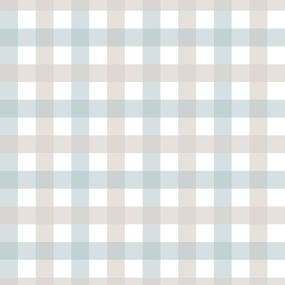 Papel de Parede Provence check beige blue small – Dekornik – imagem 1
