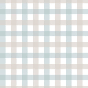 Papel de Parede Provence check beige blue small – Dekornik – imagem 1