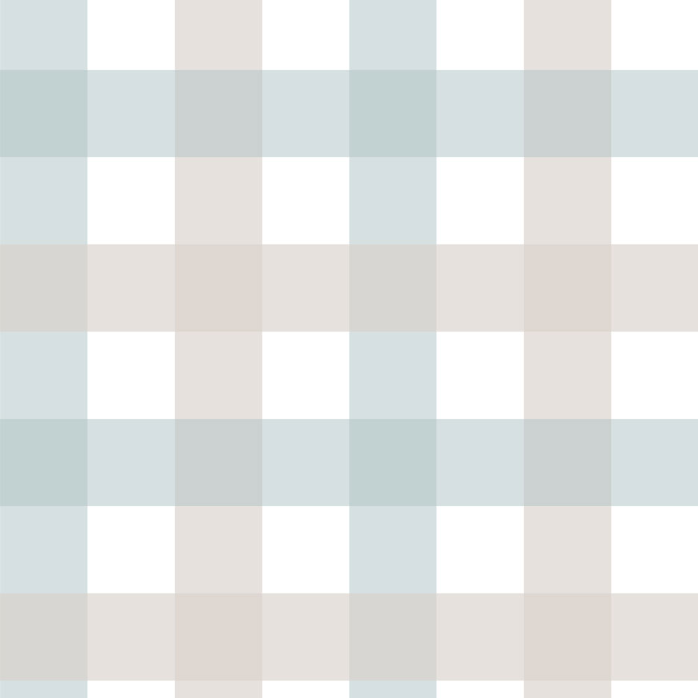 Papel de Parede Provence check beige blue medium – Dekornik – imagem 1
