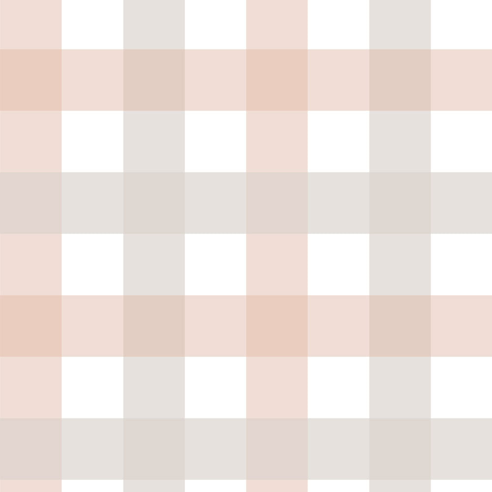 Papel de Parede Provence check beige pink medium – Dekornik – imagem 1