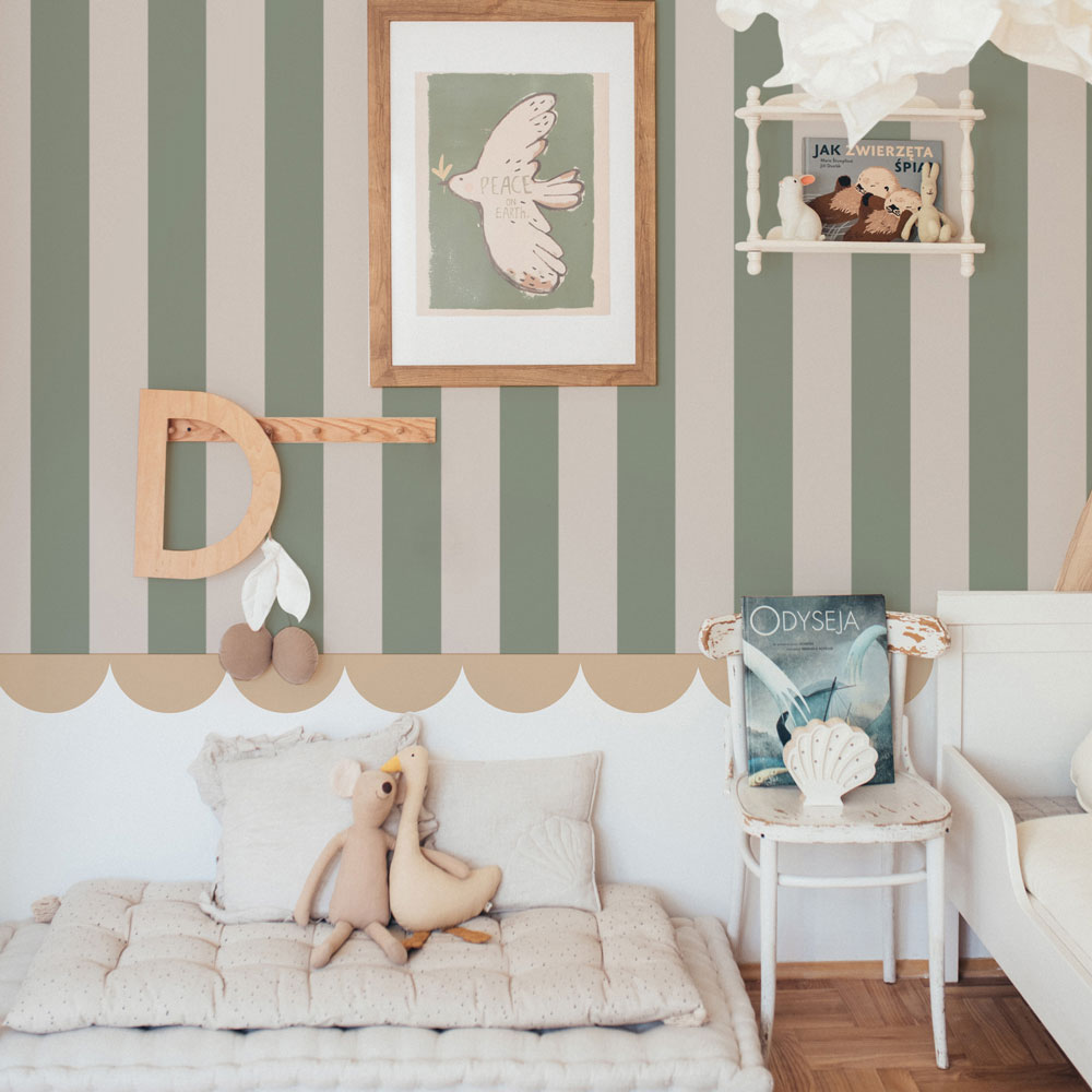 Papel de Parede Portofino Stripes Green – Dekornik – imagem 1